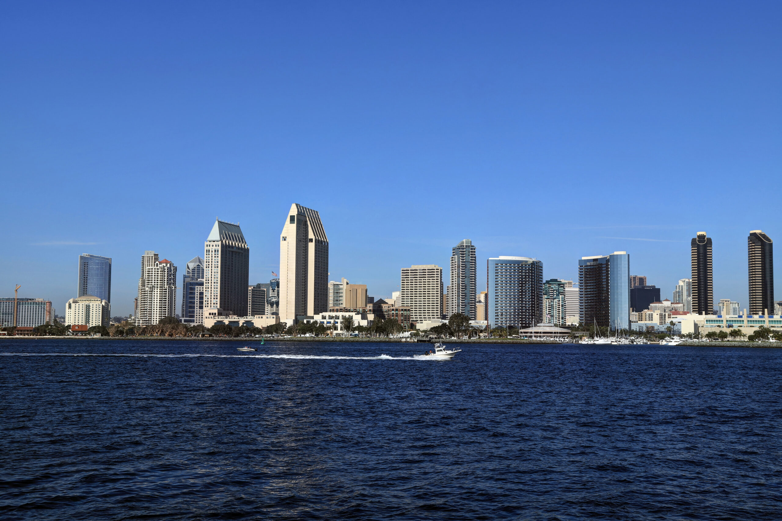 San Diego skyline shot from the San Diego Bay